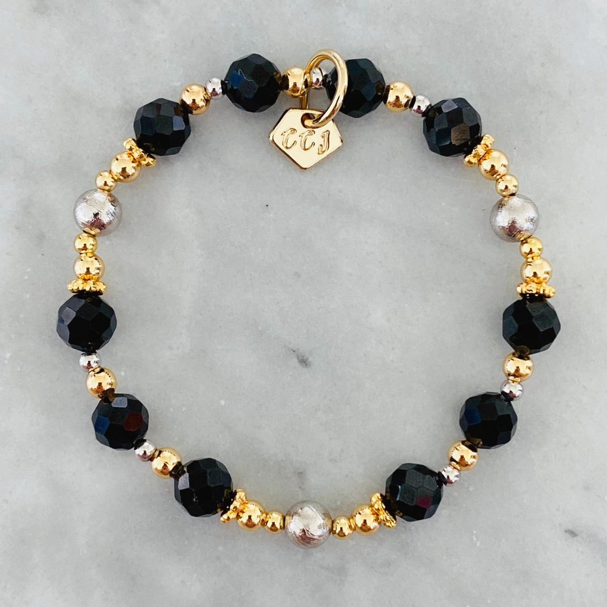 Meteorite & Black Spinel Bracelet