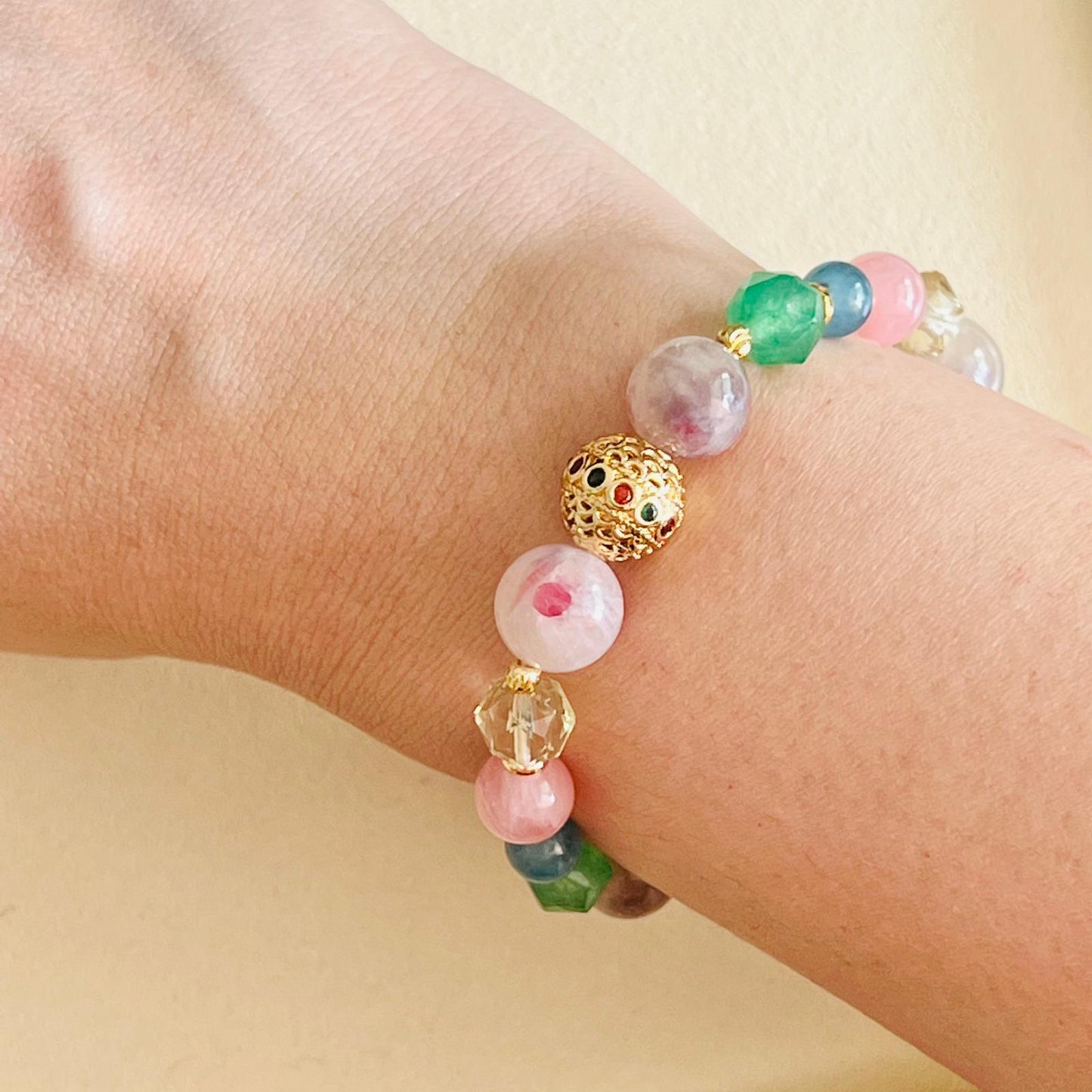 Rubellite In Lepidolite Rainbow Bracelet