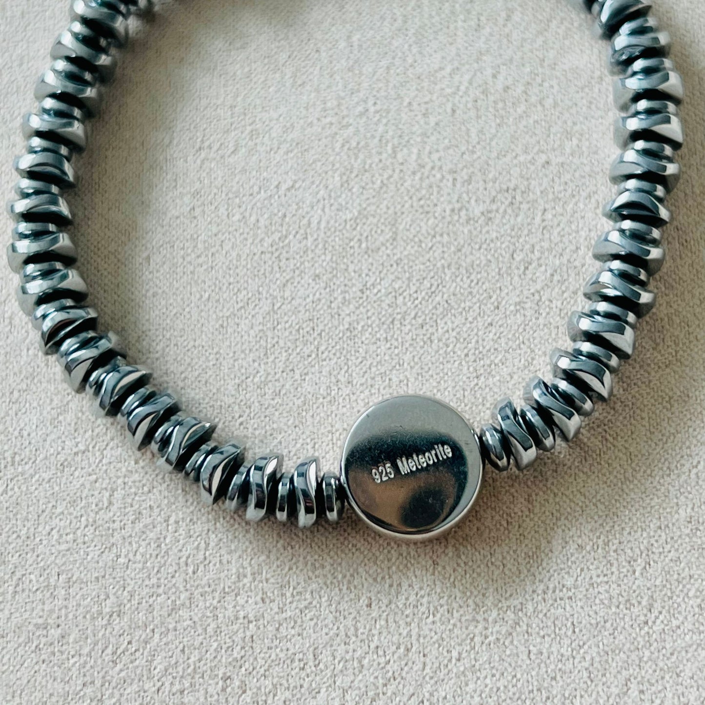 White Gold Meteorite Bracelet