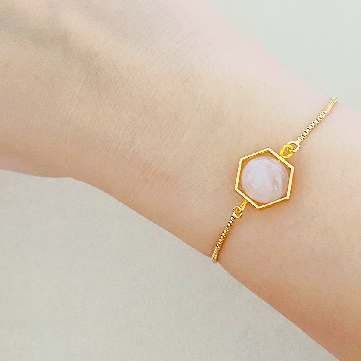 Rose Quartz La Forma Hegaxon Bracelet