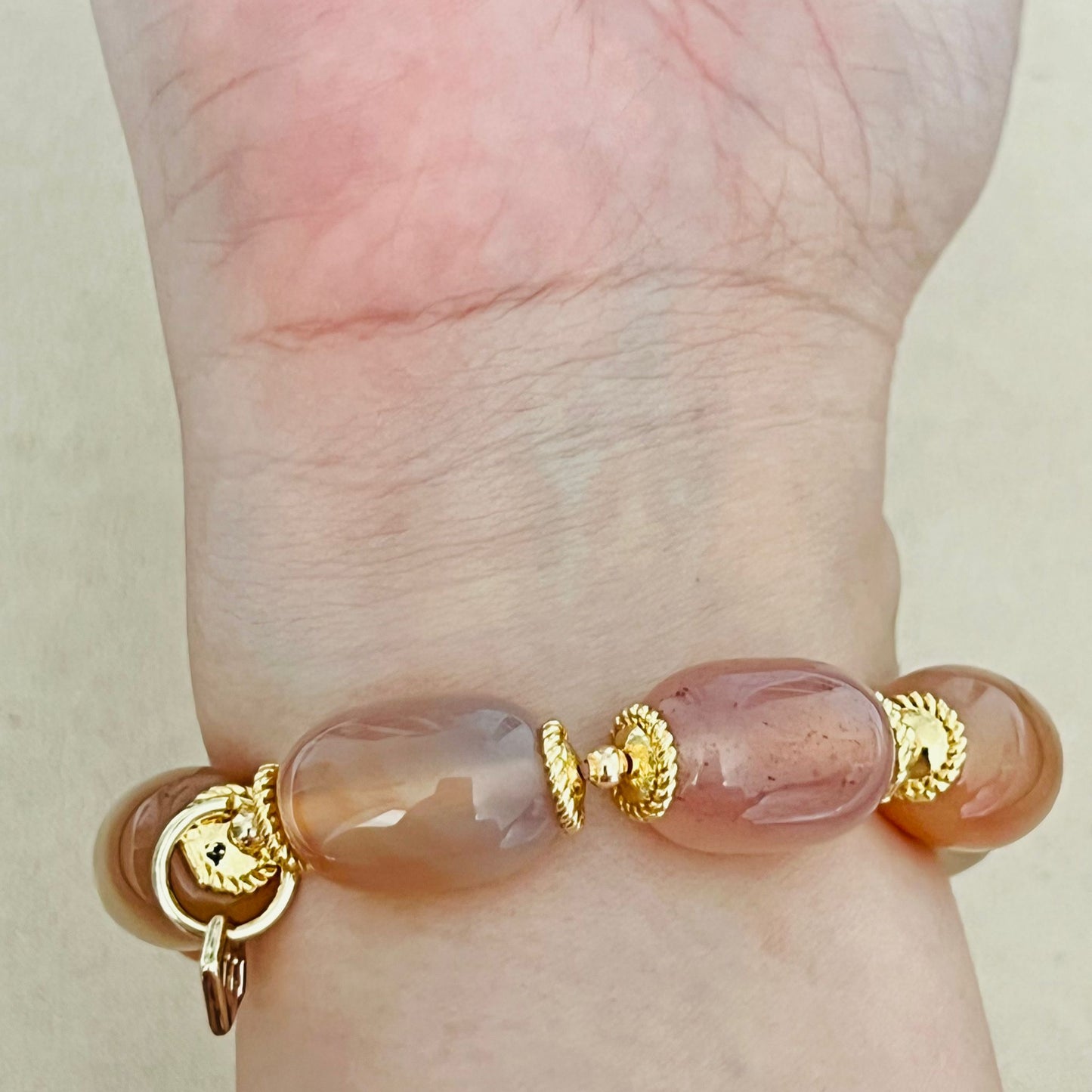 Raw Blue Apatite & Watercolor Carnelian Bracelet