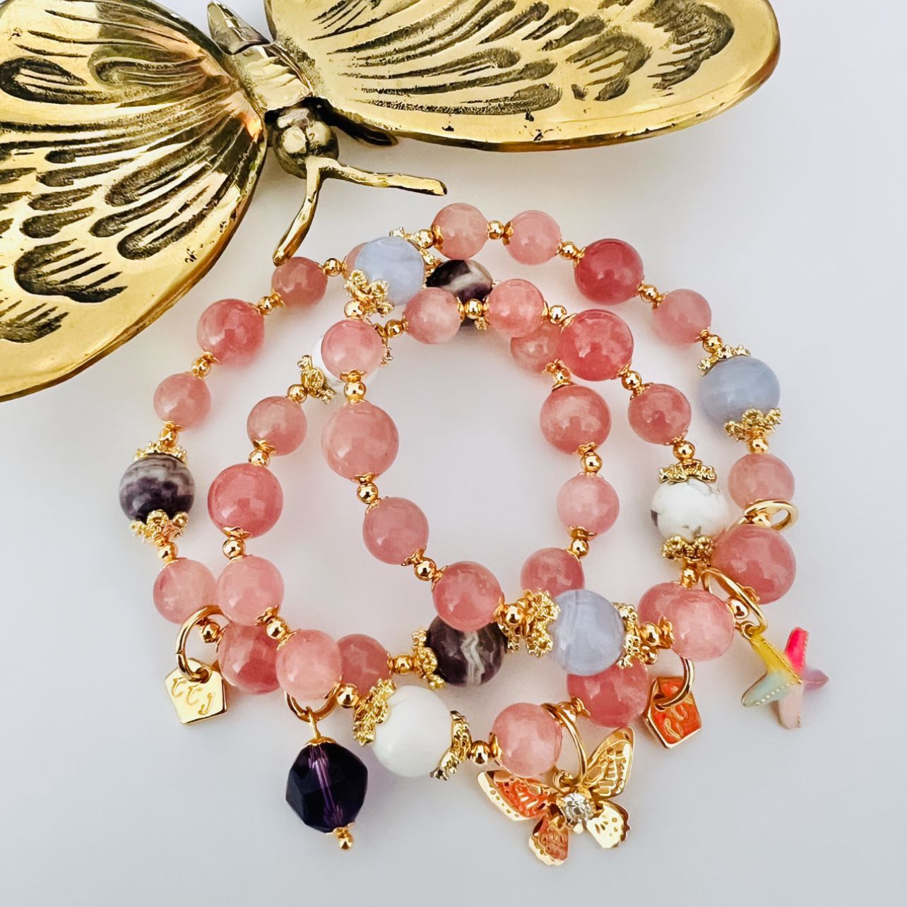 Madagascar Rose Quartz & Howlite Bracelet