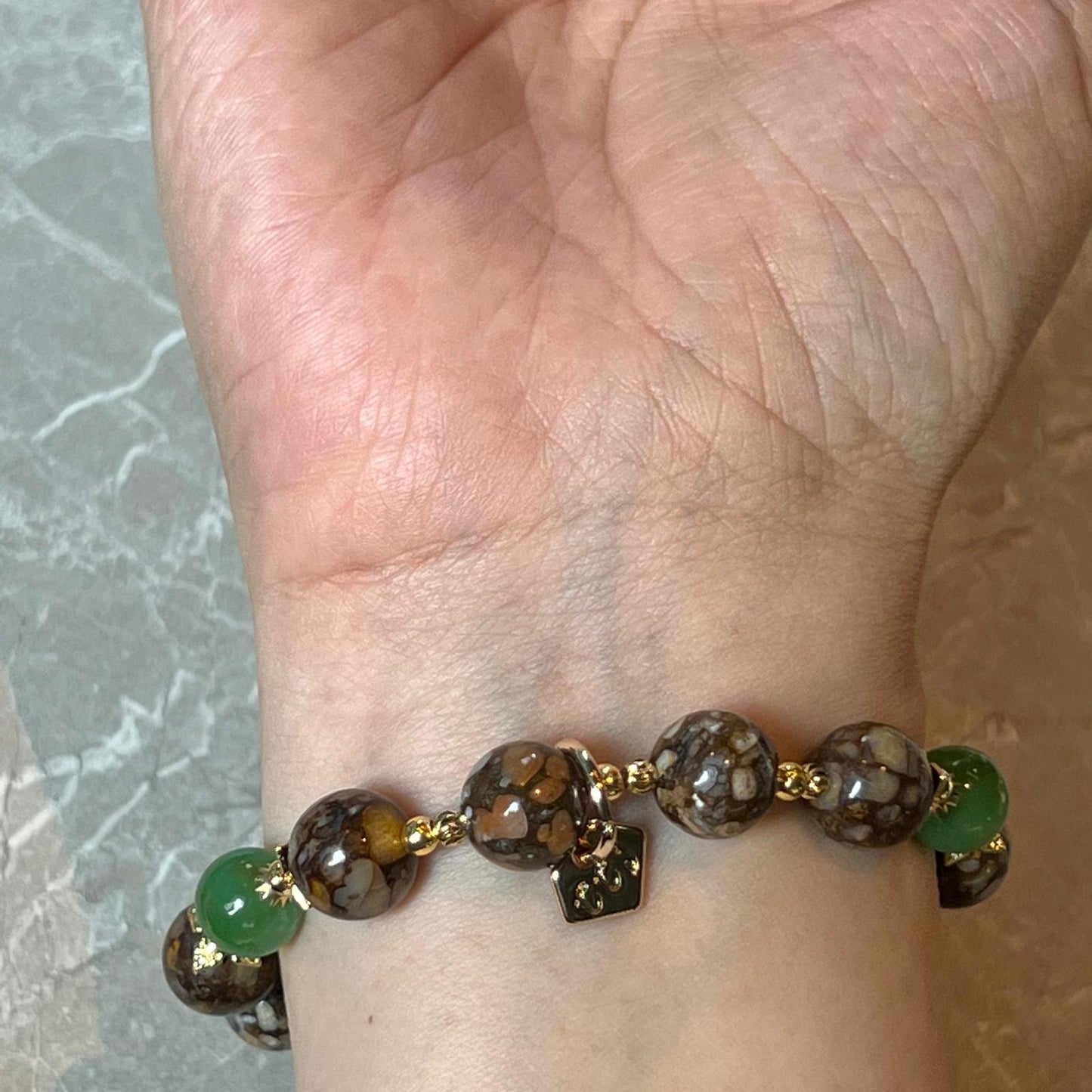 Ironstone Boulder Opal & Chrysoprase Bracelet