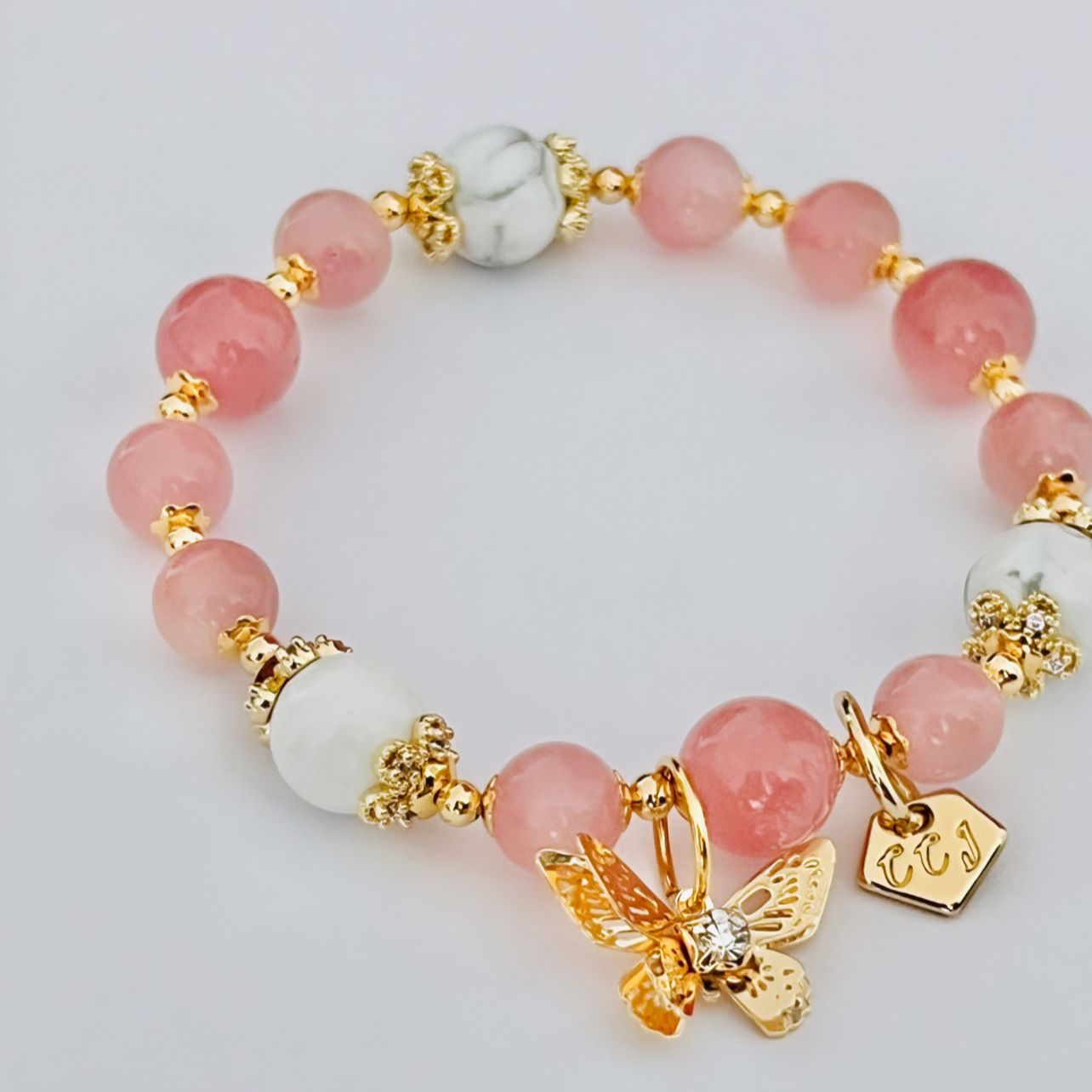 Madagascar Rose Quartz & Howlite Bracelet