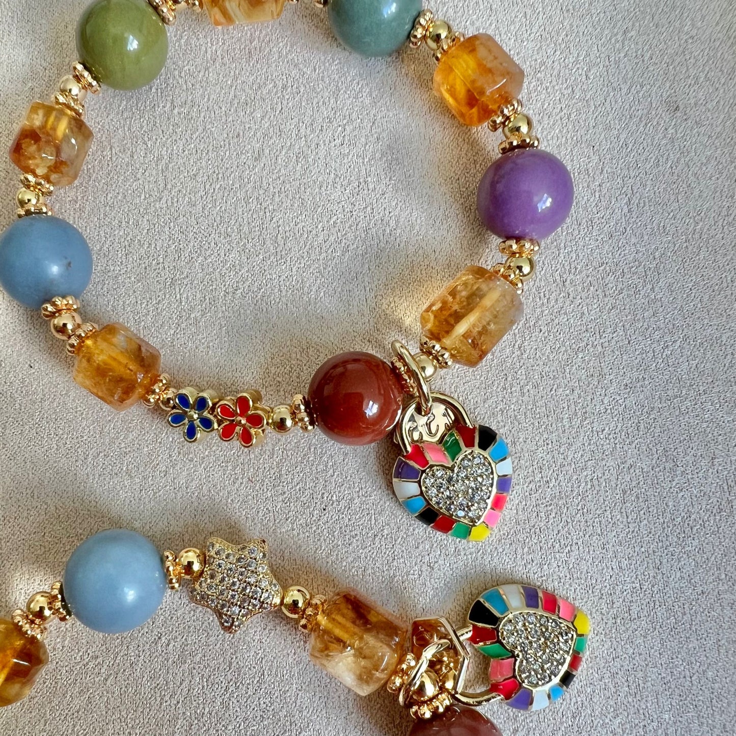 Star Alashan Agate Rainbow Bracelet