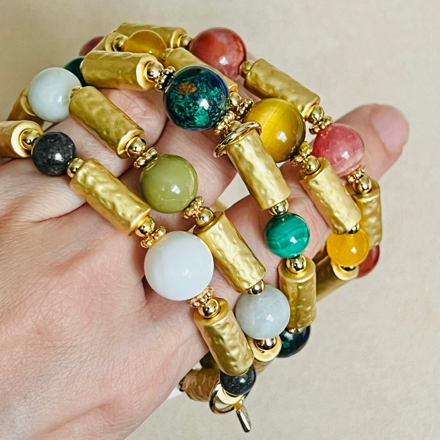 Lucky 6 Azurmalachite & Malachite Bracelet