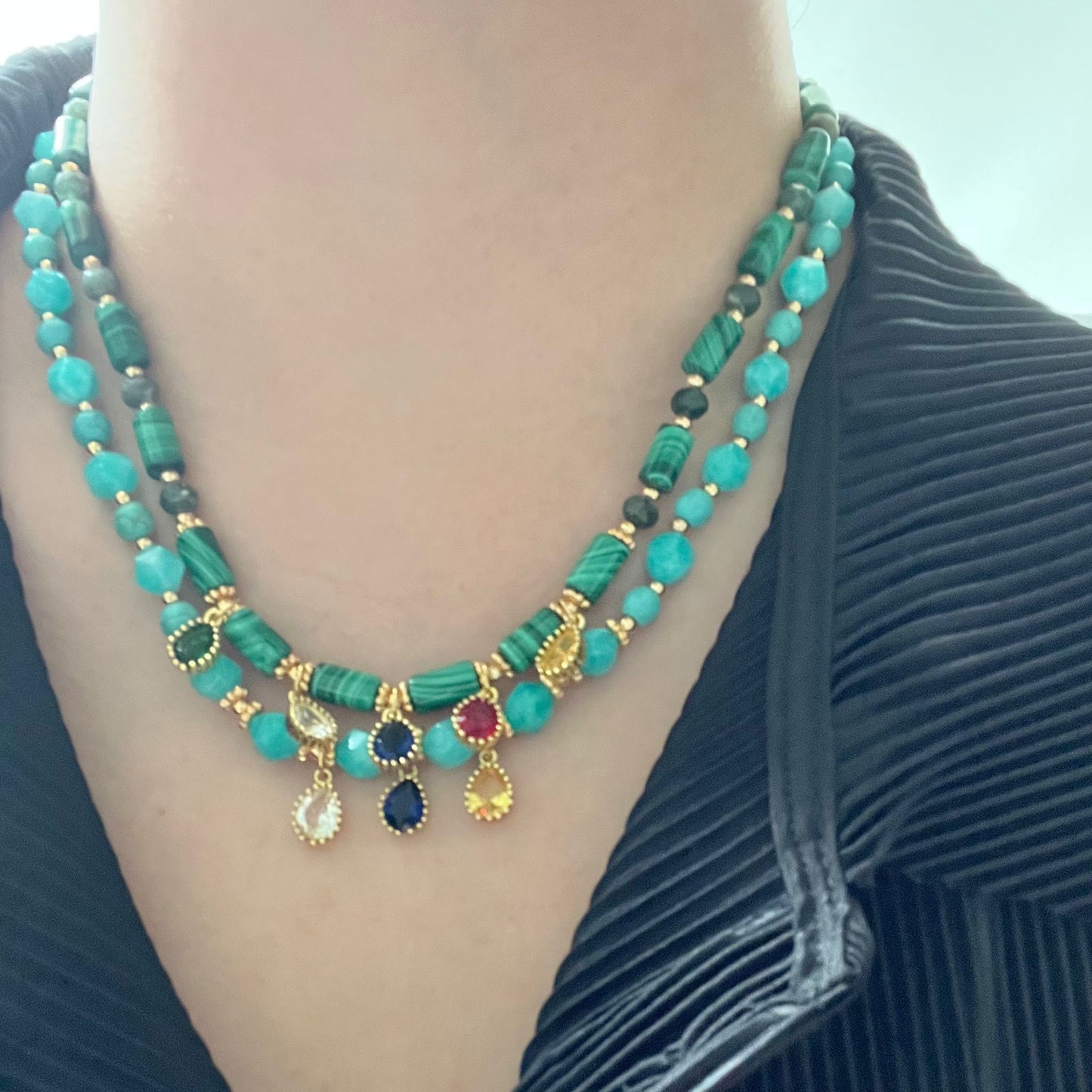 Malachite & Green Apatite Necklace