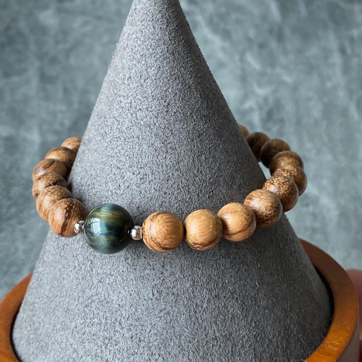 Blue Tigereye & Agarwood Men Bracelet