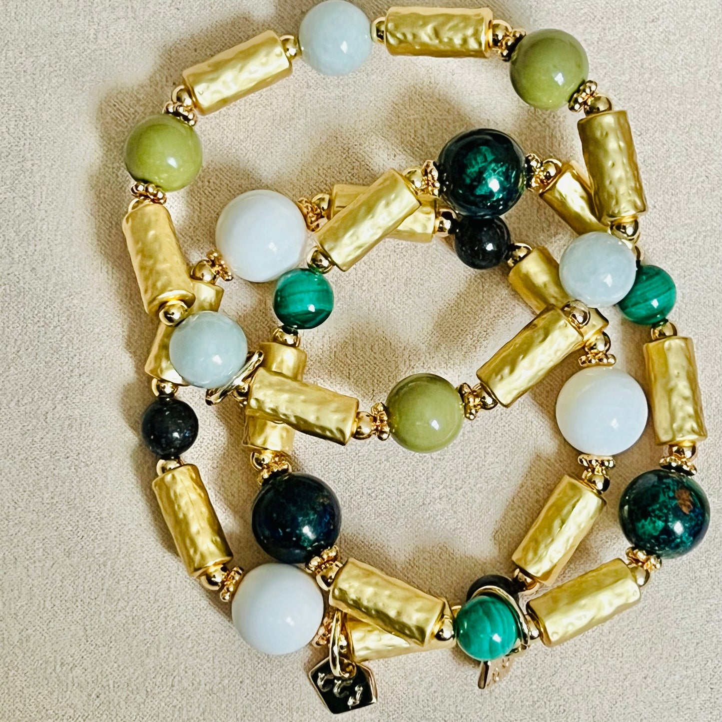 Lucky 6 Jade & Avocado Agate Bracelet