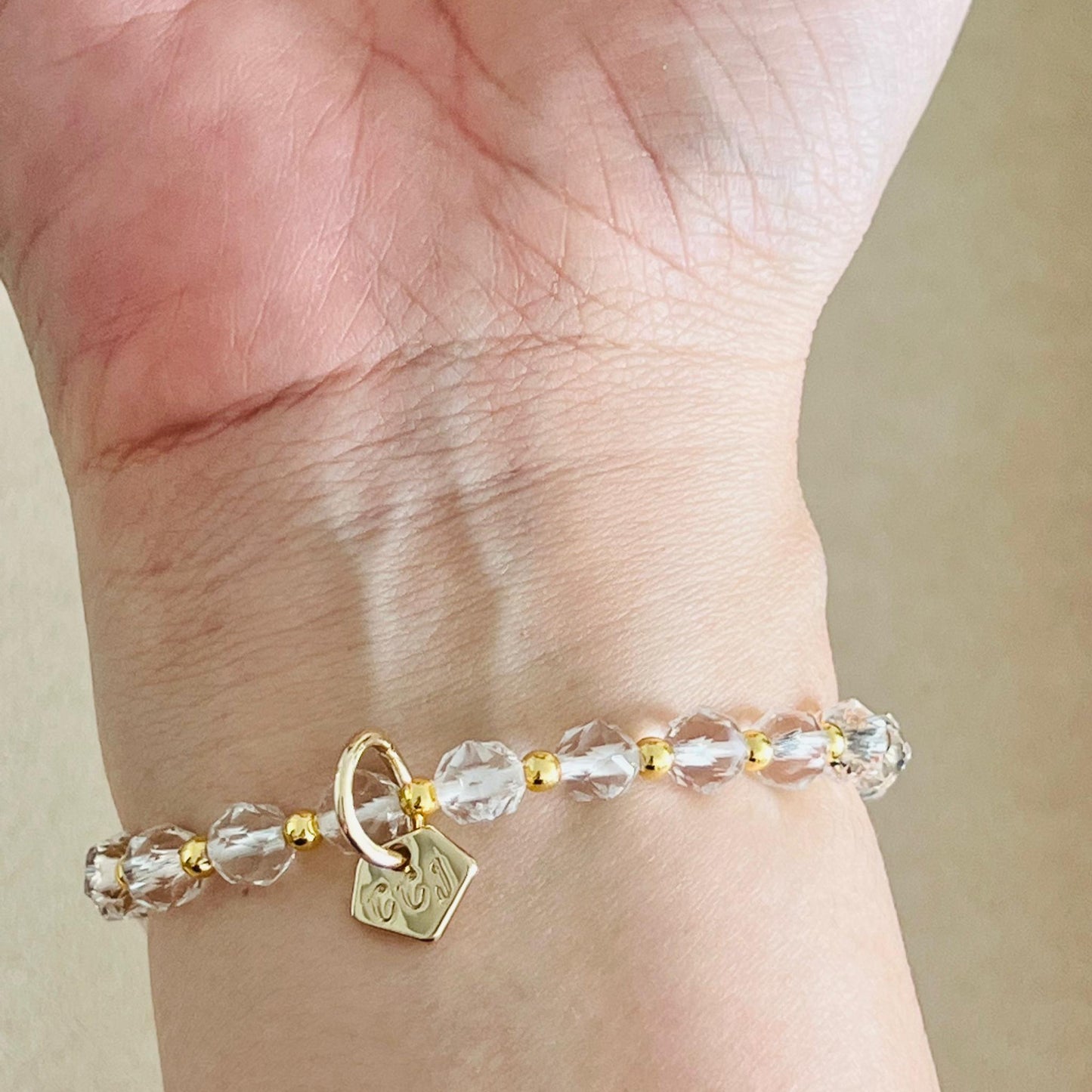 Sparkly Aquamarine & Quartz Bracelet