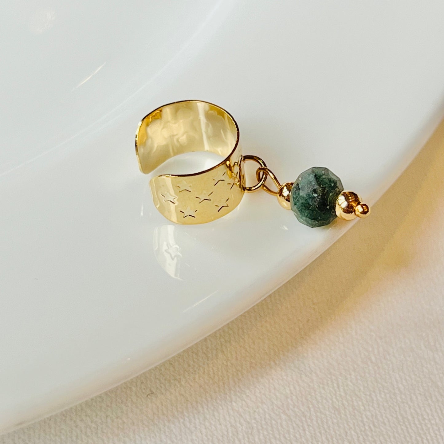 Green Apatite Ear Cuff