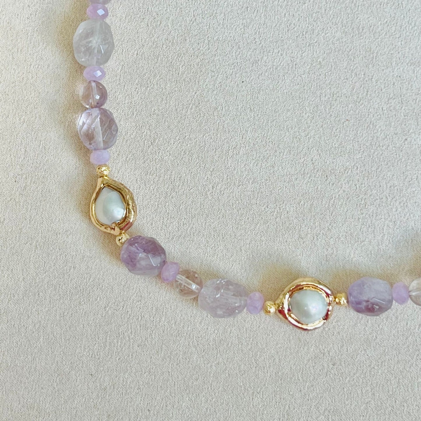 Amethyst, Ametrine & Baroque Pearl Charm Necklace