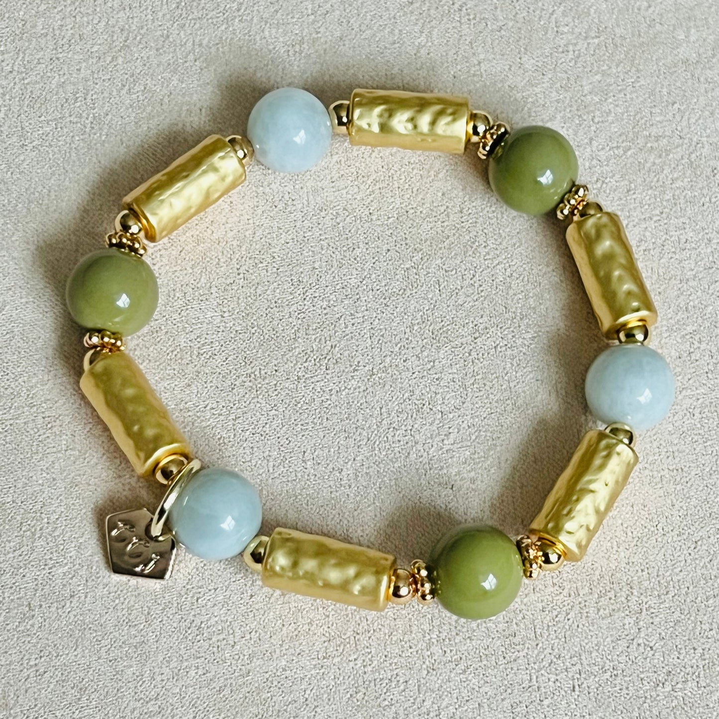 Lucky 6 Jade & Avocado Agate Bracelet