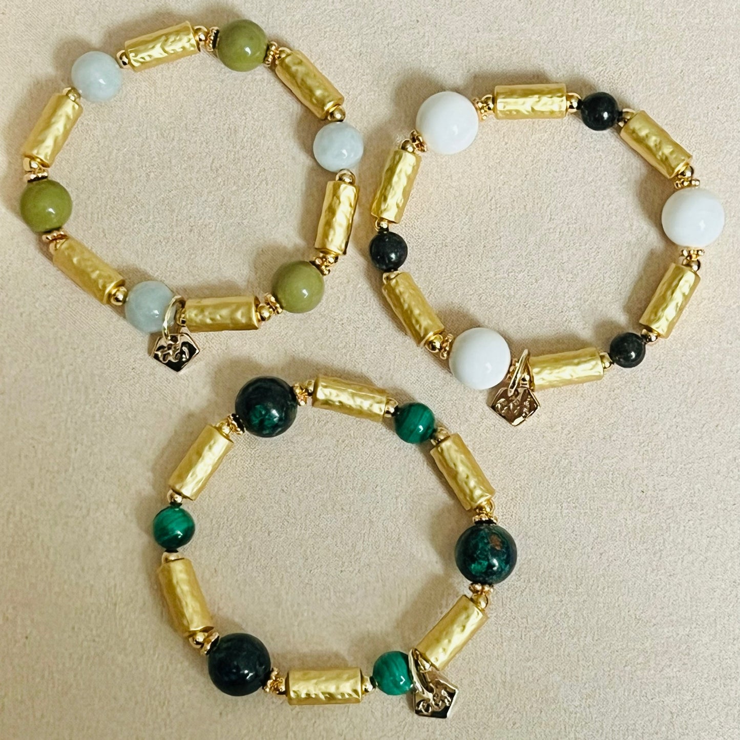 Lucky 6 Jade & Avocado Agate Bracelet