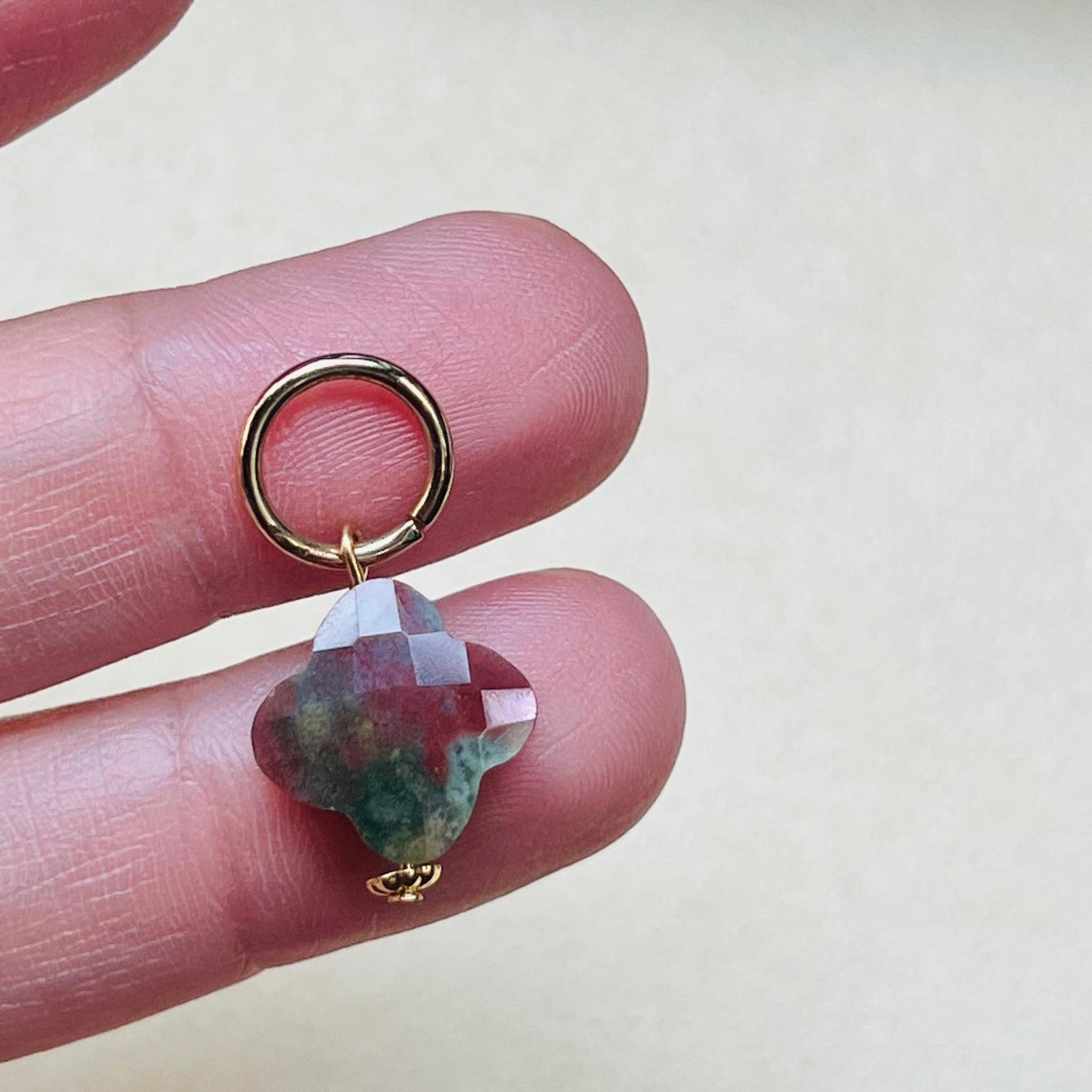 Bloodstone Clover Pendant