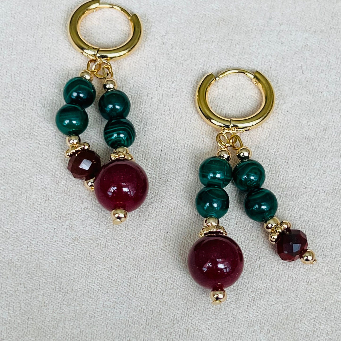 Baby Cherry Malachite Earrings