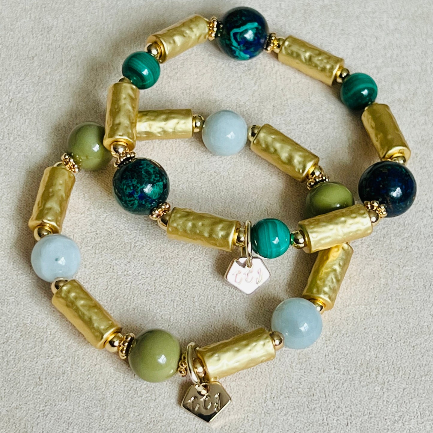 Lucky 6 Azurmalachite & Malachite Bracelet