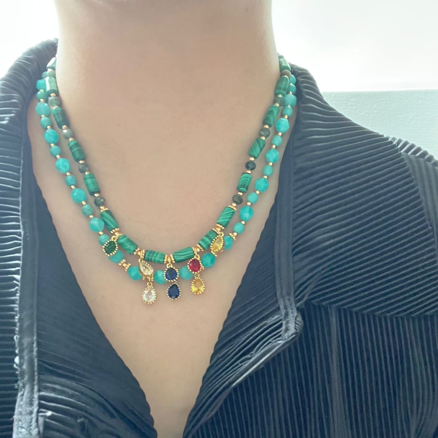 Malachite & Green Apatite Necklace