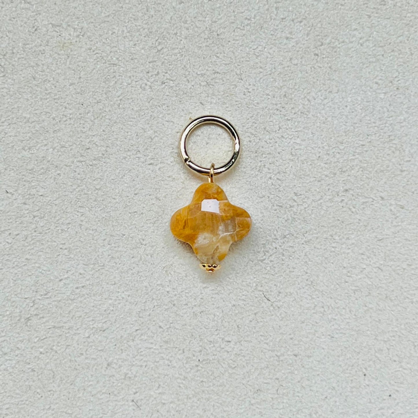 Crazy Lace Agate Clover Pendant