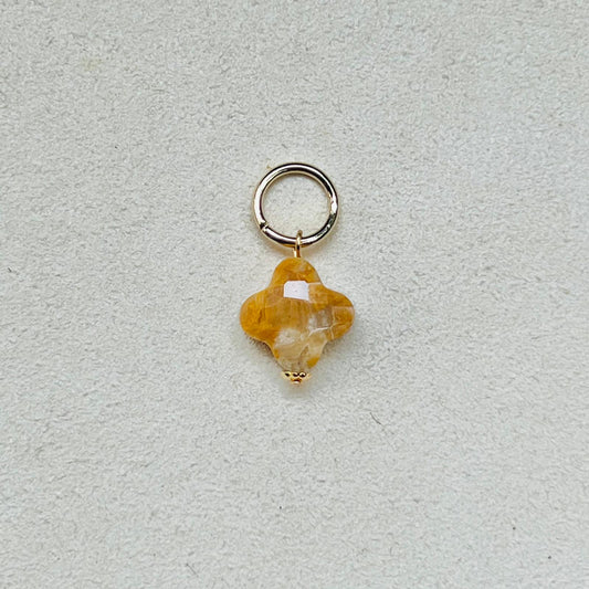 Crazy Lace Agate Clover Pendant
