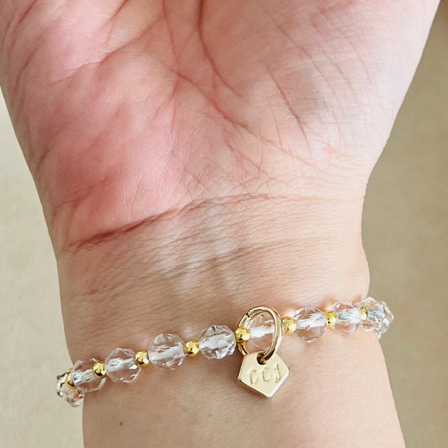 Sparkly Moonstone & Quartz Bracelet