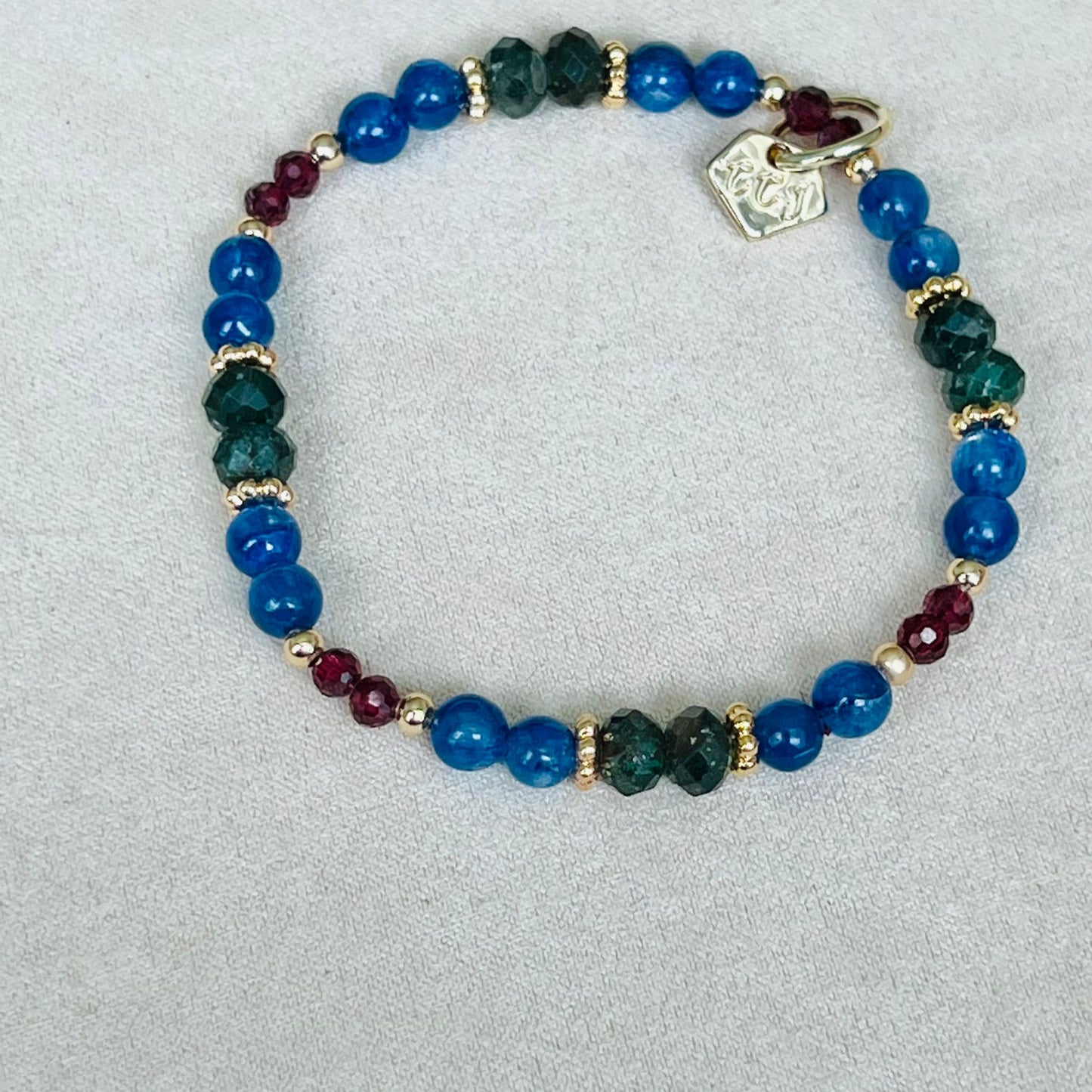 Baby Kyanite, Apatite & Garnet Bracelet