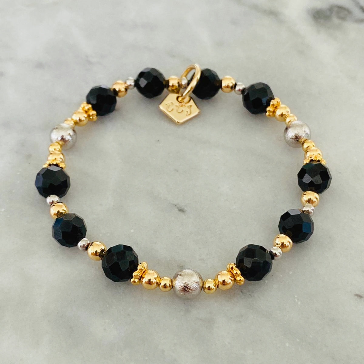 Meteorite & Black Spinel Bracelet