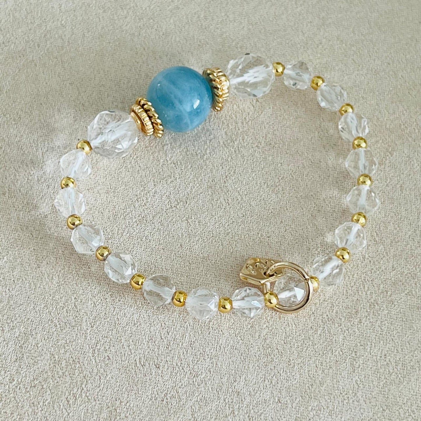 Sparkly Aquamarine & Quartz Bracelet