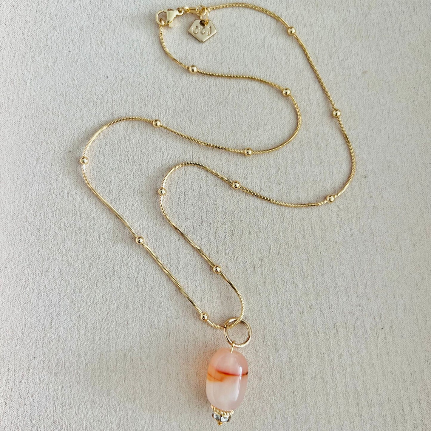 Watercolor Carnelian Pendant