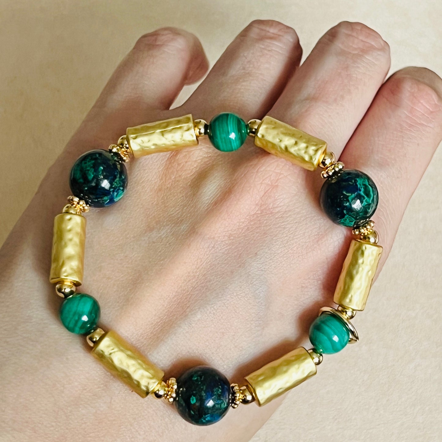 Lucky 6 Azurmalachite & Malachite Bracelet
