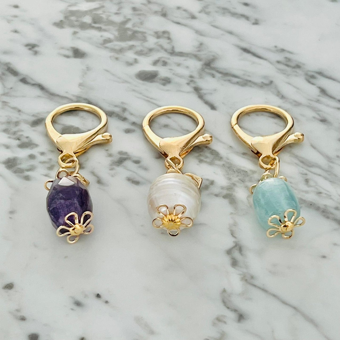Aquamarine Bag Charm/ Key Ring