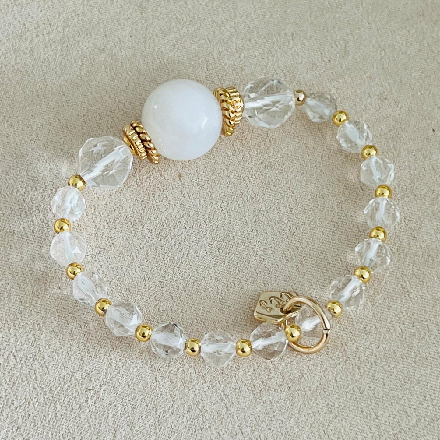 Sparkly Moonstone & Quartz Bracelet