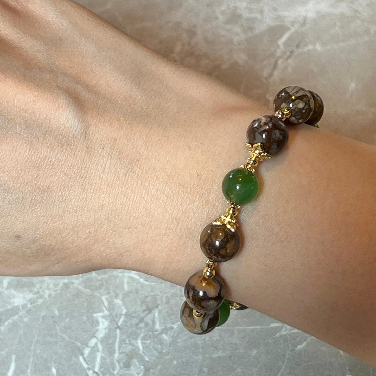 Ironstone Boulder Opal & Chrysoprase Bracelet