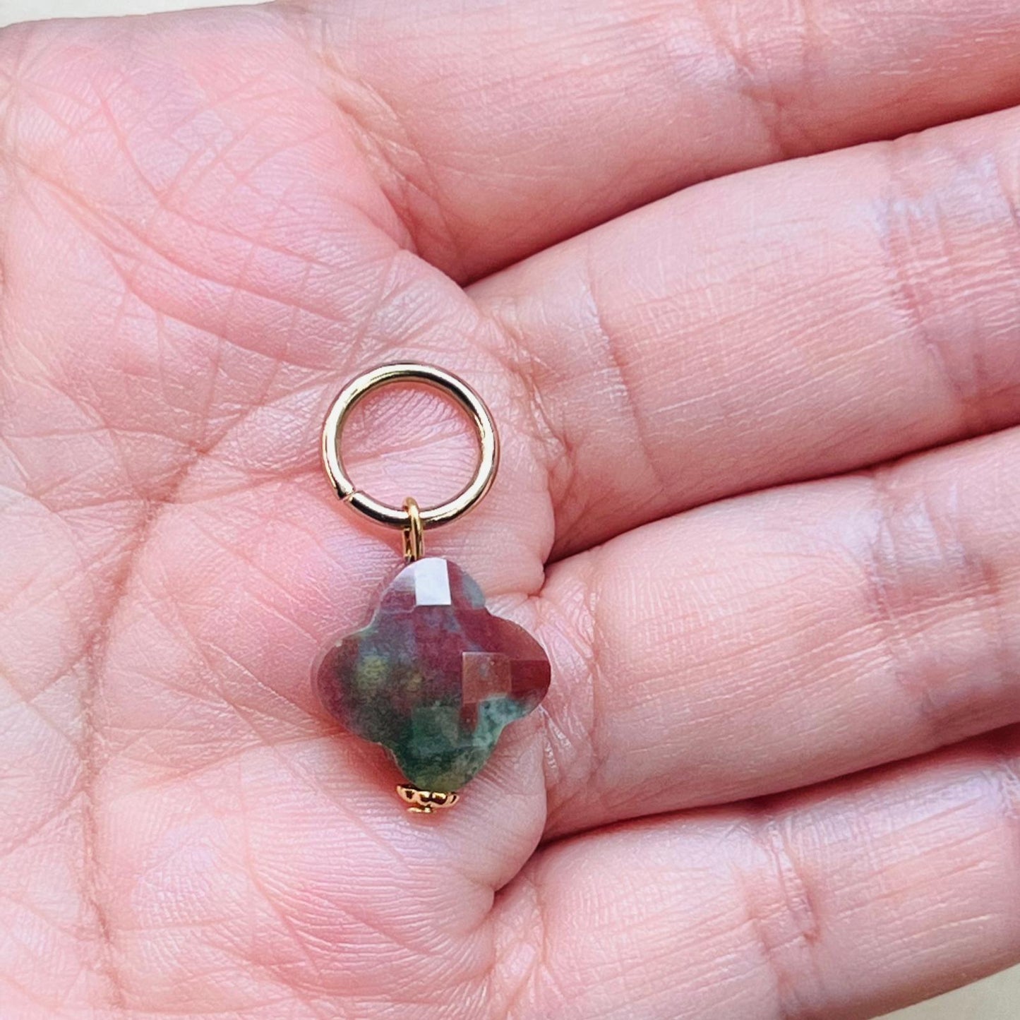 Bloodstone Clover Pendant