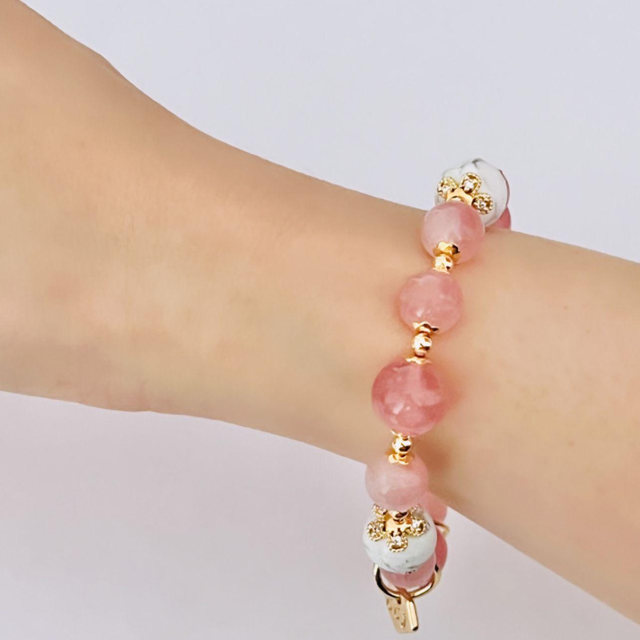 Madagascar Rose Quartz & Howlite Bracelet
