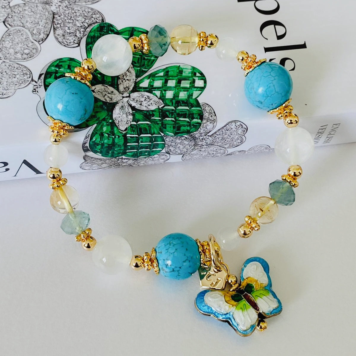 Turquoise deals butterfly bracelet