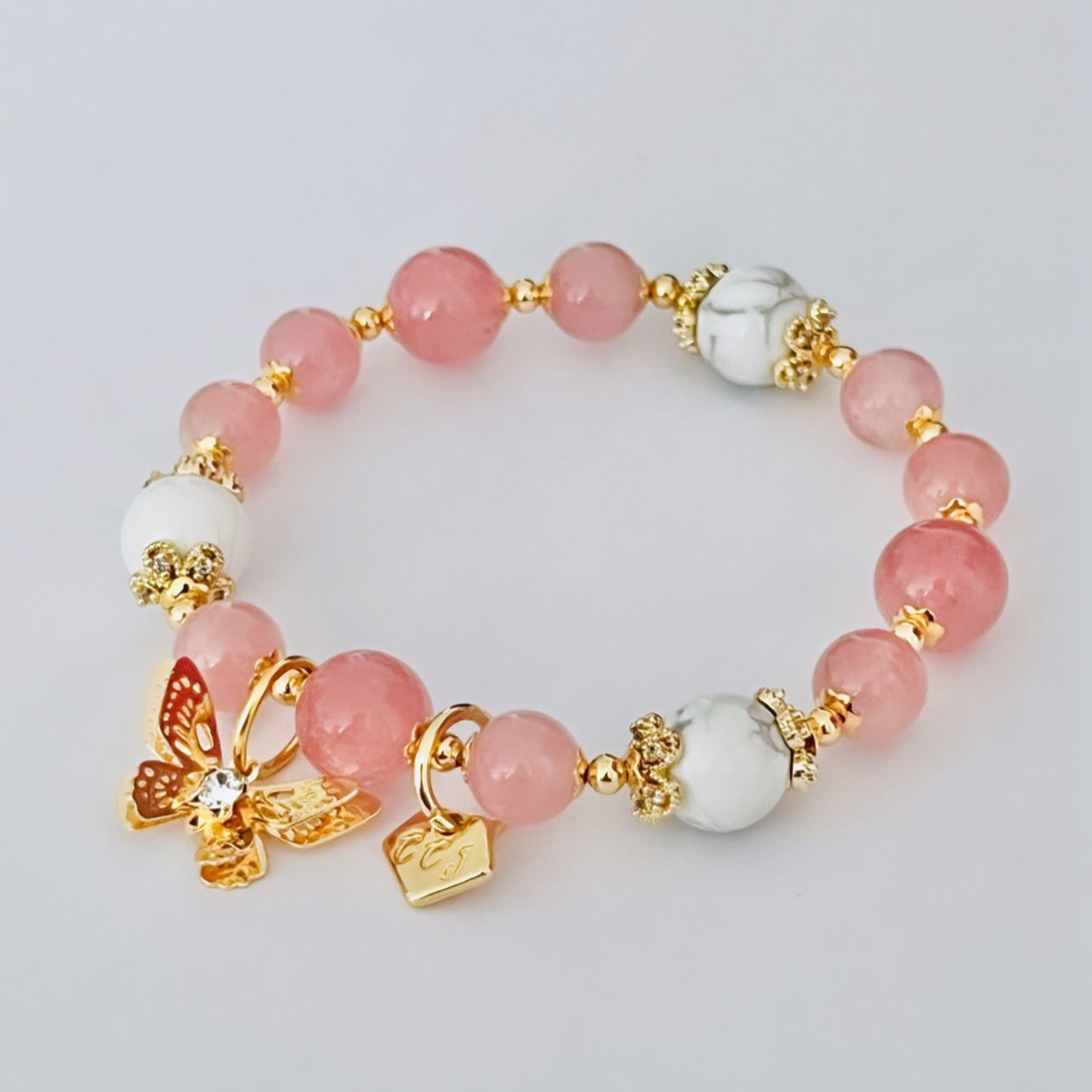 Madagascar Rose Quartz & Howlite Bracelet