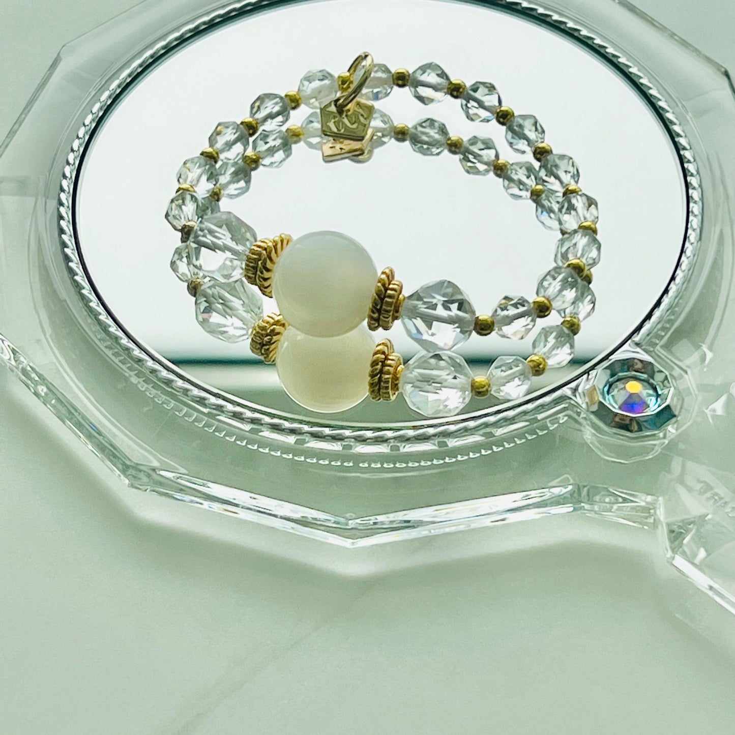 Sparkly Moonstone & Quartz Bracelet