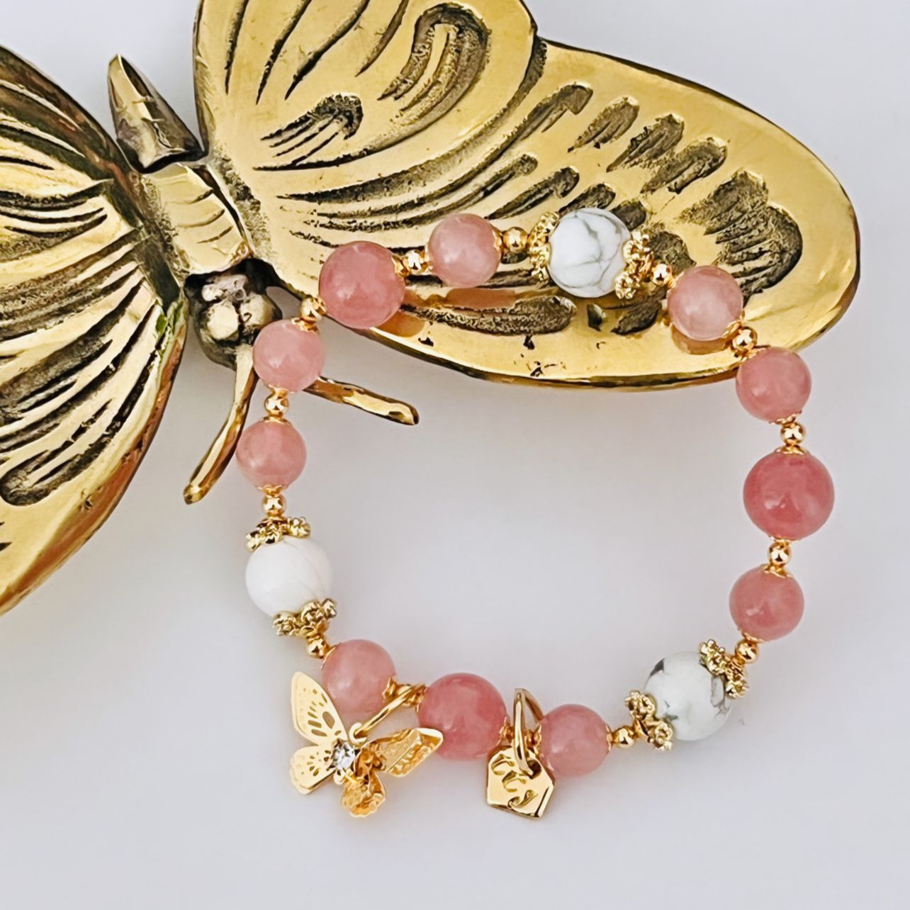 Madagascar Rose Quartz & Howlite Bracelet