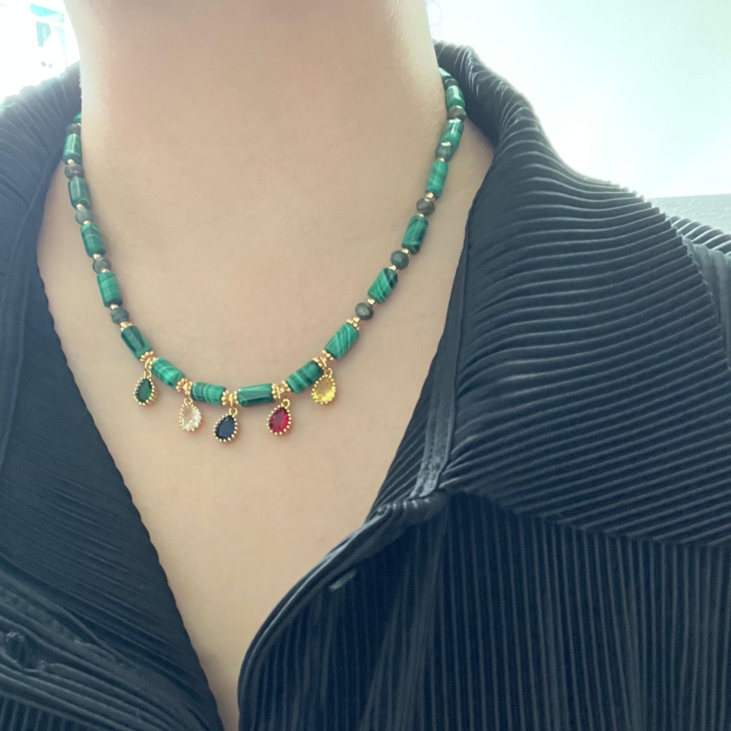 Malachite & Green Apatite Necklace