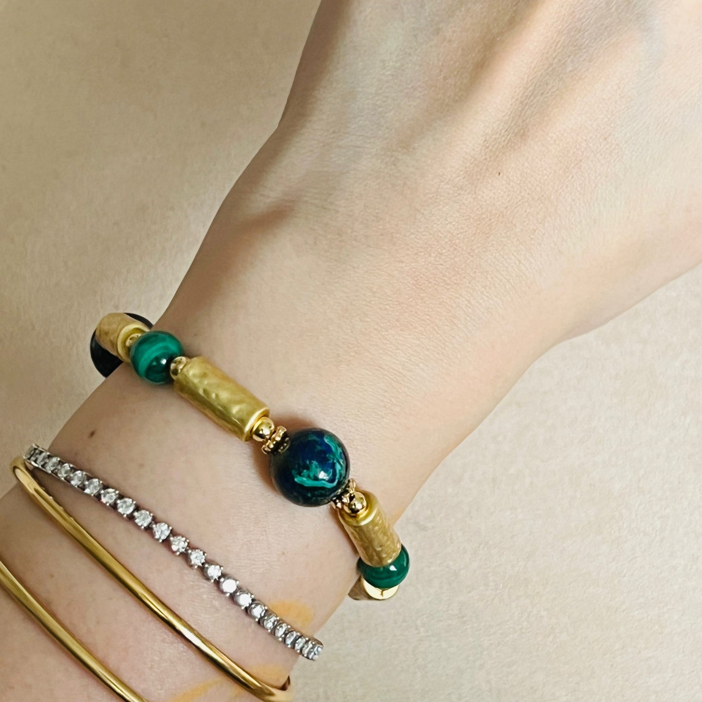 Lucky 6 Azurmalachite & Malachite Bracelet