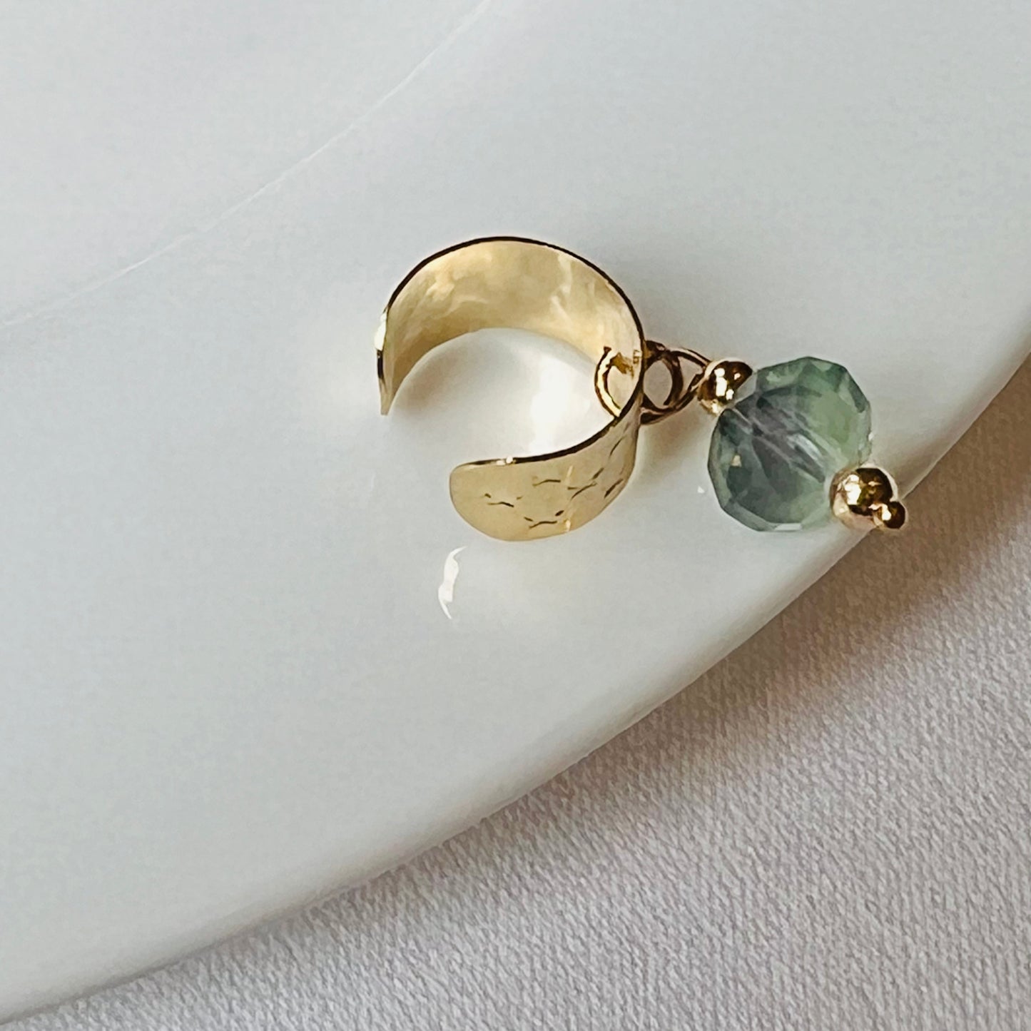 Green Fluorite Ear Cuff