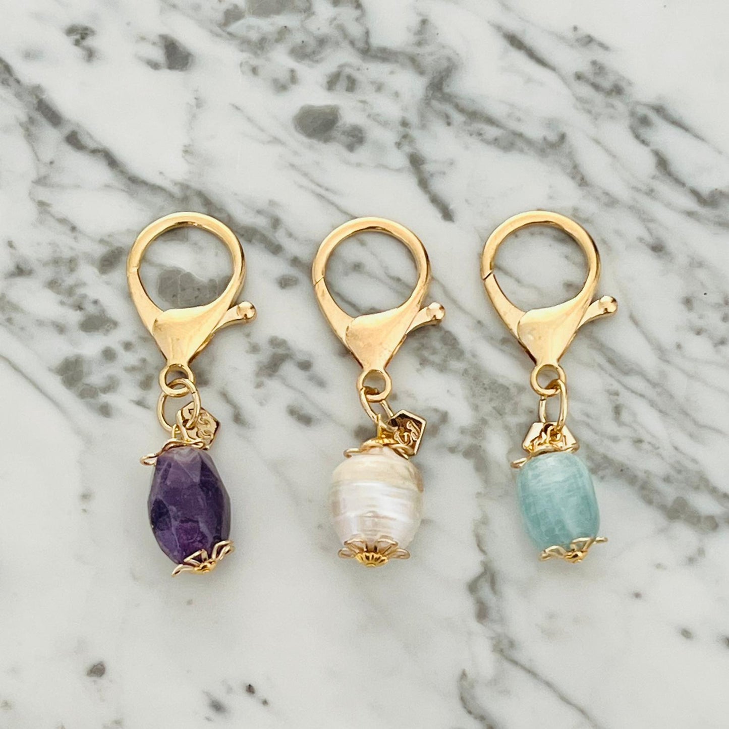 Aquamarine Bag Charm/ Key Ring