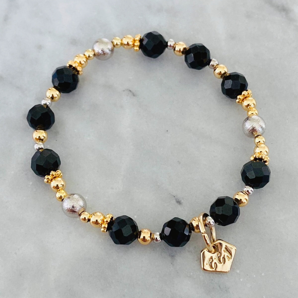 Meteorite & Black Spinel Bracelet