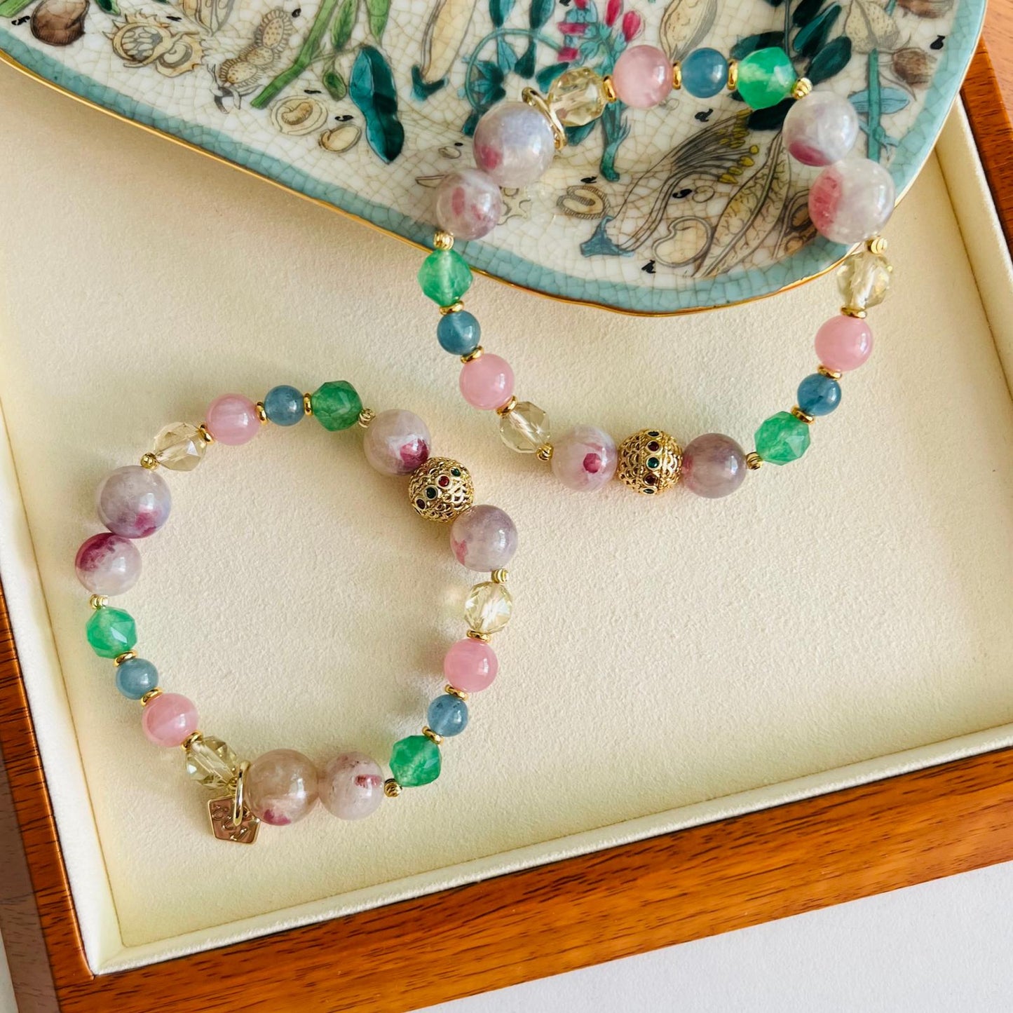 Rubellite In Lepidolite Rainbow Bracelet