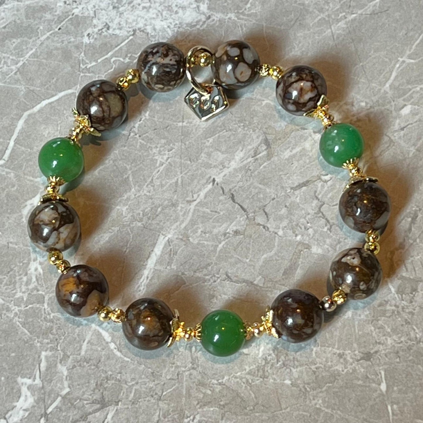 Ironstone Boulder Opal & Chrysoprase Bracelet