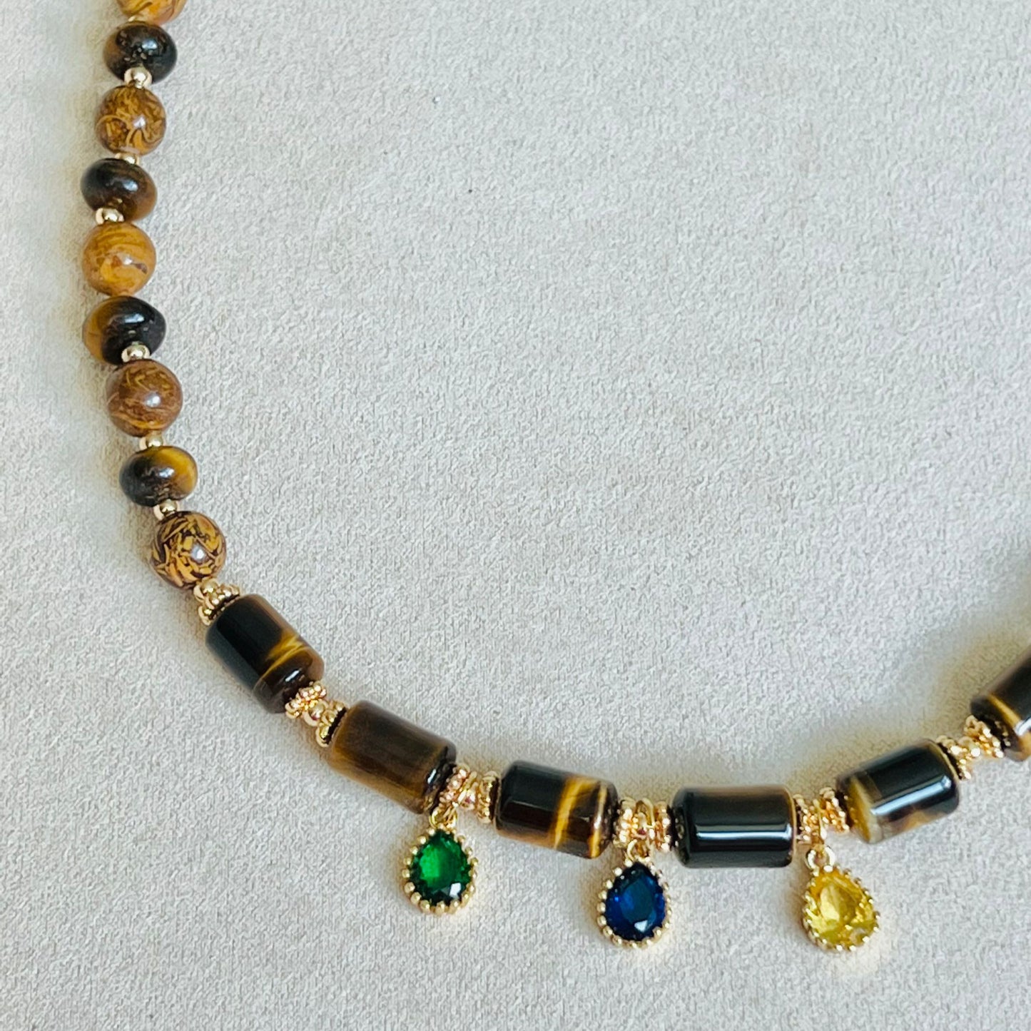 Tigereye & Elephant Jasper Necklace