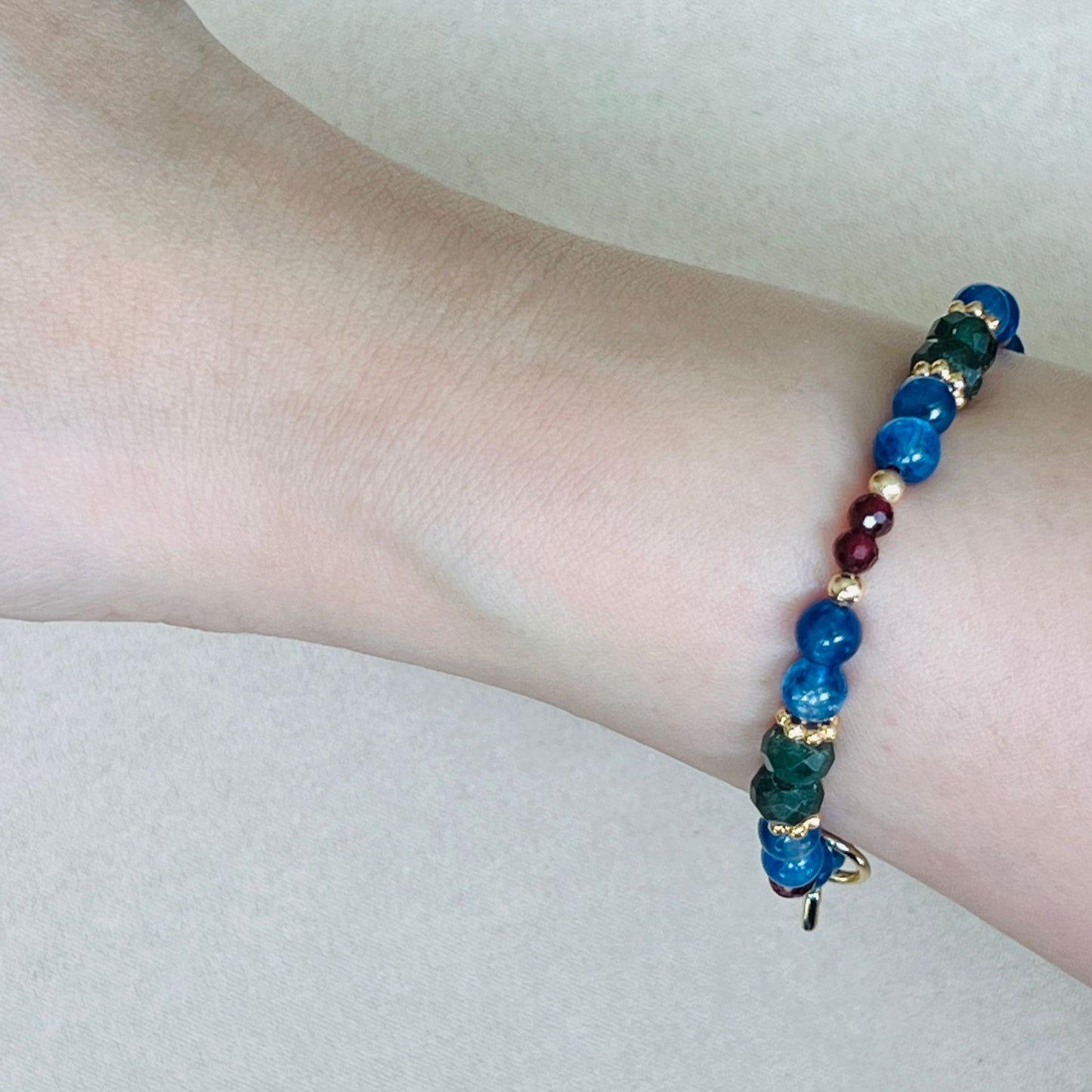 Baby Kyanite, Apatite & Garnet Bracelet