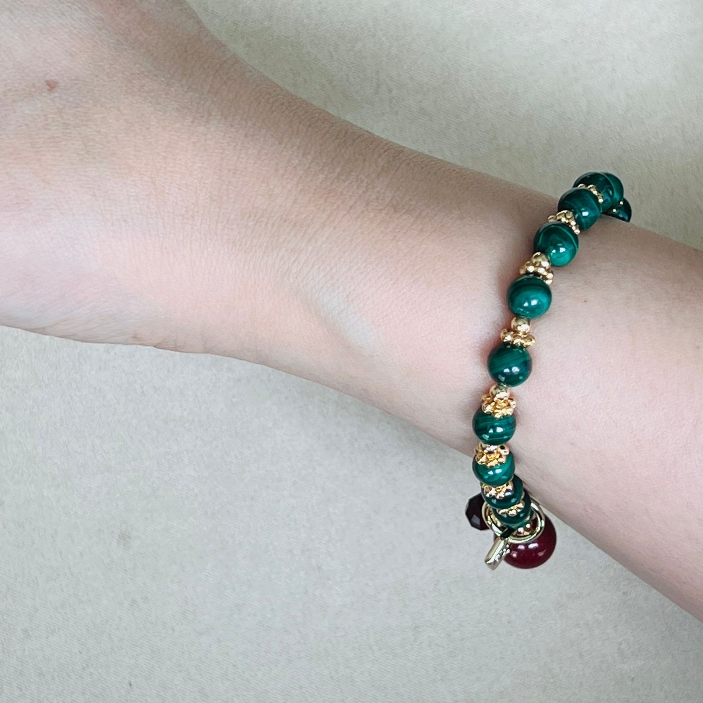 Baby Cherry Malachite Bracelet