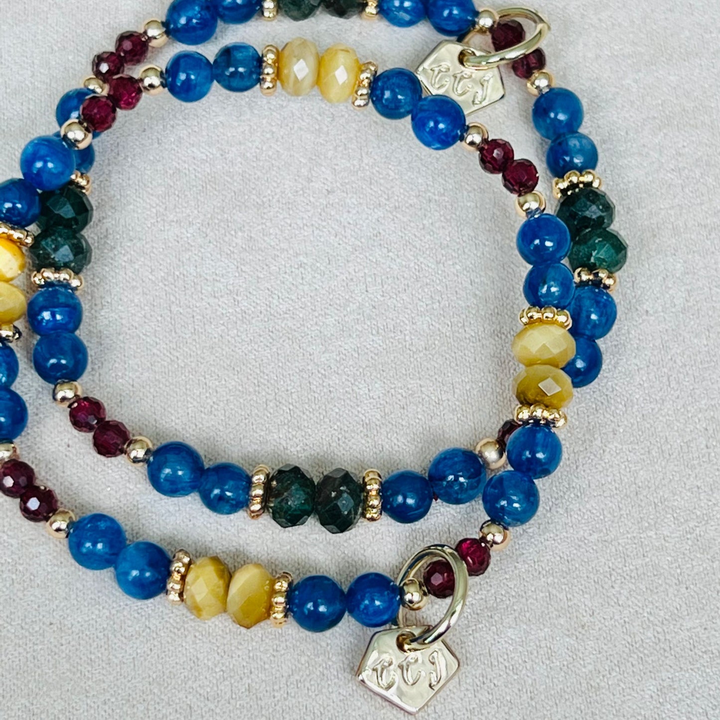 Baby Kyanite, Apatite & Garnet Bracelet